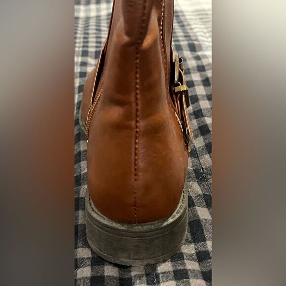 Wild Diva Mid Calf Cognac Boots - Picture 13 of 16